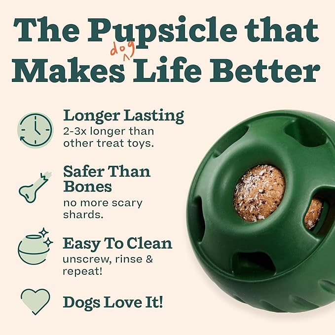 WOOF Pupsicle and Treat Tray - Long-Lasting Interactive Dog Toys and Silicone Dog Treat Mold - Keep Your Pup Busy - Easy to Clean - Dog Toys for XL Dogs 75 lbs and Up