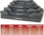 The Dog’s Bed, Large Grey Fur, Memory Foam, Pain Relief: Arthritis, Hip & Elbow Dysplasia, Post Surgery, Lameness, Supportive, Calming, Waterproof Washable Cover, Veterinary Approved