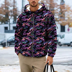 Men's Camouflage Hunting Fleece Lined Hoodie Camo Jackets Zip Up Long Sleeve Casual Winter Coats Hood Outerwear