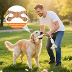 Dog Rope Toy for Aggressive Chewers, Tug and Teething Toy with Natural Cotton Rope and Wood-Plastic Bone, Durable Chew Toy for Medium to Large Dogs 20-60lb