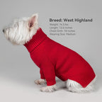 cyeollo Warm Small Dog Sweater, Knit Cold Weather Doggy Sweaters for Small Dogs Girl Pullover Winter Dog Clothes with Turtleneck for Indoor & Outdoor Wear, Red M