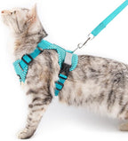 Cat Harness and Leash Escape Proof Extra Large Kitten Harness Maine Coon Cat Vest for Walking Travel, Turquoise, XXL