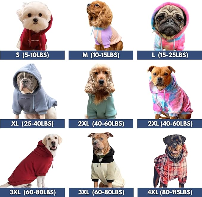 Spark Paws Dog Hoodie – Premium Dog Sweater for Small, Medium, and Large Dogs | Warm Outfits for French Bulldogs, Pitbull, Puppy, Winter Jacket Alternative - Green Skydye, 5XL