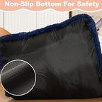 Bedfolks Waterproof Crate Bed, Plush Dog & Cat Kennel Pad with Removable Cover, Fluffy Washable Faux Fur Bed, 17"x12", Solid Dark Blue