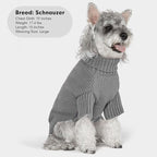 cyeollo Dog Sweater Turtleneck Knitted Sweaters with Leash Hole Soft Knitwear Warm Dog Clothes for Medium Dogs, Grey XXL