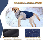 Dog Coat with Harness Built in,Water-Repellent Dog Jacket Christmas Puppy Winter Coat with Reflective,XS Warm Doggy Winter Jacket with Zipper,Soft Pet Fleece Snow Jacket for Small Dogs,Blue,XS