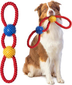 Aitmexcn Interactive Dog Rope Toys Tug of War, Tough Dog Toys for Medium Dogs, 100% Cotton Heavy Duty Puppy Toy for Boredom, Dog Pull Ball Rope Teeth Cleaning