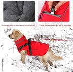 Doglay 2 in 1 Dog Coat with Harness Built-in, Waterproof Dog Winter Jacket with Pocket & Poop Bags, Reflective Adjustable Pet Winter Coat for Small, Medium, Large Dogs