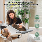Cat Bed for Desk with Foldable & Sunken Design,Cozy Faux Rabbit Fur cat Desk Bed for Home Working&Gaming Play,Sturdy Framework Maximum Hold Up to 33lb