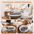 Cat Desk Bed for Remote Workers, Gamers, and Office Staff - 90° Foldable, Quality Sturdy Desk cat Bed for Indoor Cats, Comfortable Cat Bed for Desk use, Supports up to 40lbs