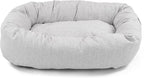 Majestic Pet 52 Inch Bagel Calming Dog Bed Washable – Cozy Soft Round Dog Bed with Spine Support for Dogs to Rest Their Head - Fluffy Donut Dog Bed 52x35x11 (Inch) - Round Pet Bed X-Large – Gray