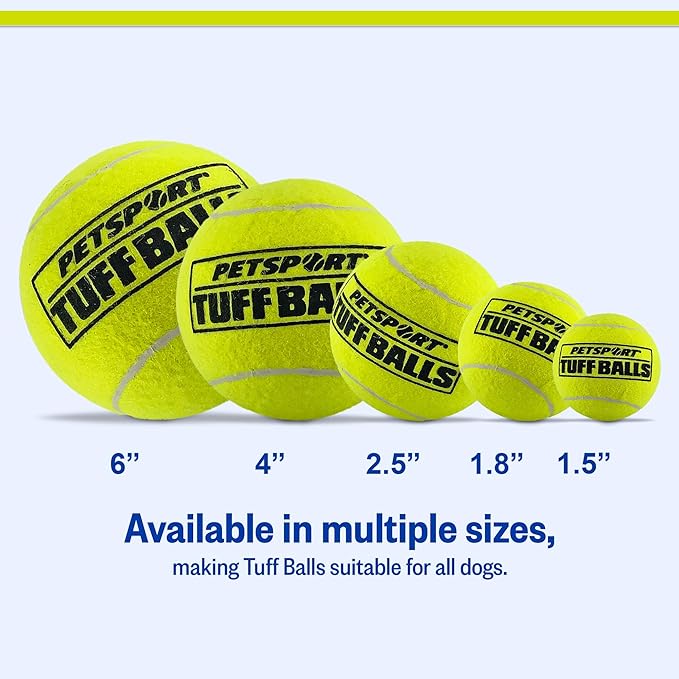 PetSport USA 4" Giant Tuff Balls for Large Dogs [Pet Safe Non-Toxic Industrial Strength Tennis Balls for Exercise, Play Time & Dog Training](3 Pack)