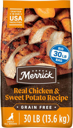 Merrick Premium Grain Free Dry Adult Dog Food, Wholesome And Natural Kibble With Real Chicken And Sweet Potato - 30.0 lb. Bag