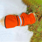 Dog Raincoat Waterproof Reflective Slicker - Lightweight Breathable Hooded Poncho Rain Coat Jacket with Adjustable Belly Strap and Leash Hole for Small Medium Large Dogs (Orange, X-Small)