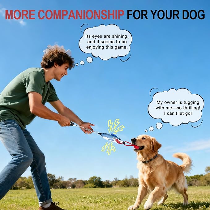 Dog tug of war Toy with Handle,Interactive Dog Toys with Squeak for for Small to Medium Dogs to Exercise Play Rope,Interactive Dog Toys for Boredom