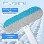 Pet Hair Remover, Reusable 4 in 1 Pet Hair Removal Tool Brush for Lint, Multifunctional Cat & Dog Hair Remover for Couch Furniture Car Bed Window Clothes, Washable Brush with Long Handle & 2 Scrapers