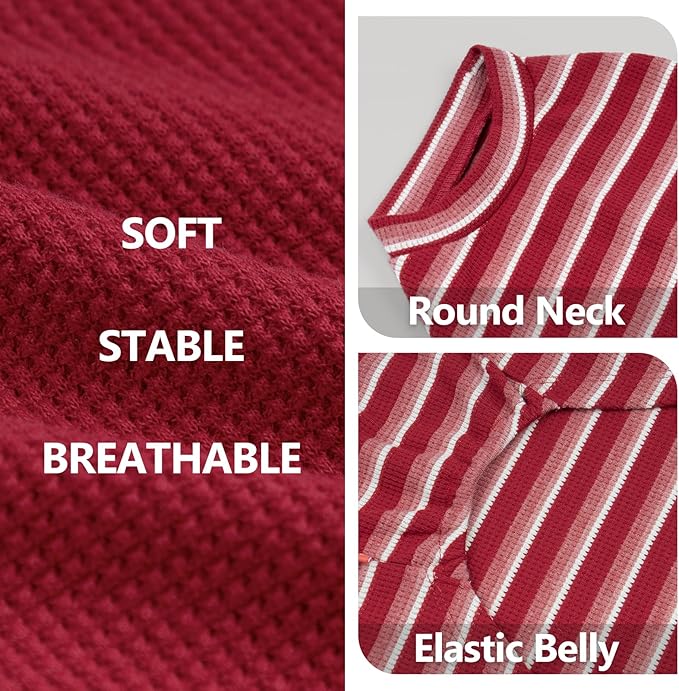 KYEESE 2Pack Waffle Dog Shirts Stretchy Dog T-Shirts Lightweight Dogs Tank Top Sleeveless Striped Dogs Shirt Vest Breathable, XX-Large, Red+Striped