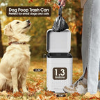 CEROELDA Small Trash Can with Lid-5L/1.3 Gal, Stainless Steel Outdoor Dog Poop Garbage Can-Farmhouse Retro Metal Waste Bin w/Step Pedal for Bathroom Bedroom Office-Soft Close-White