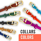 OOPSDOGGY Reflective Rolled Leather Dog Collar Adjustable Soft Padded Pet Collar for Small Medium Large Breed Dogs (Red, L, 14"-18")