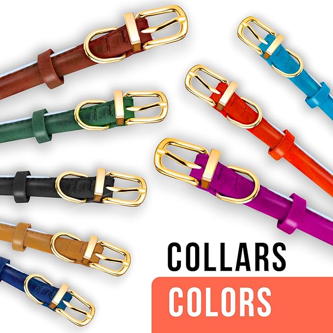 OOPSDOGGY Reflective Rolled Leather Dog Collar Adjustable Soft Padded Pet Collar for Small Medium Large Breed Dogs (Pink, XXL, 20"-24")