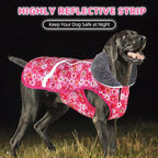 Doglay Dog Coat, Waterproof Dog Jacket Pet Winter Coat for Cold Weather with Thicken Furry Collar, Reflective Puppy Winter Jacket Warm Fleece Lining for Small Medium Large Pets