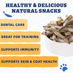 Just Try 10.58 oz Freeze Dried Minnows for Cat & Dog Treats Raw Single Ingredient High Protein Training Treats Pet Snacks Omega 3 for Skin Coat Health