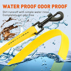 Dogline Biothane Waterproof 4ft Dog Leash Strong Coated Nylon Webbing with Black Hardware Odor-Proof Easy to Clean High Performance for Small or Large Dogs Made in USA 4ft Lead, Lemon Yellow