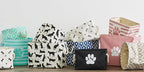 Bone Dry Pet Storage Collection Paw and Bone Print, Small Rectangle, 14x8x9, Black