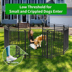 Square Steel Pipe Dog Fence Outdoor 24 Piece Panels 47" Height Anti-Rust Heavy Duty Dog Playpen with Doors Portable for Yard RV Camping, Total 54FT, 227 Sq.ft, Snowy Black