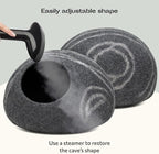 MEOWFIA Cat Cave – Premium Felt Cat Bed for Indoor Cats, Handmade 100% Merino Wool (Large, Dark Grey)