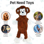 FGA MARKETPLACE Monkey-Grey Rabbit Flat NO Stuffing NO Squeak Plush Dog Toy, Funny Style Will Entertain Your Pet for Hours, Recommended for Small and Medium Dog 21 INCH Long