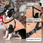 Dog Jacket with Harness,Fleece Lined Warm Puppy Coat for Winter,Soft Windproof Small Dog Vest,LightOrange M