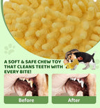 Squeaky Dog Toys - Plush Dog Toys with Soft Durable Fabric for Small Medium Large Breeds, Interactive Tug of War Rope Chew Toys, Teeth Cleaning, Dental Care, and Keep Dogs Busy (Puppy-Yellow)