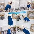 Mihachi Turtleneck Dog Sweater - Winter Coat Apparel Classic Cable Knit Clothes with Leash Hole for Cold Weather, Ideal Gift for Pet in New Year Royal Blue Medium