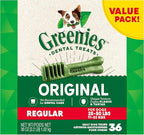 Greenies Original Regular Dental Dog Treats, 36 oz. Pack (36 Treats)