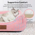 Orthopedic Dog Bed for Medium Dogs,Dog Sofa Beds Supportive Foam Pet Couch Bed with Removable Washable Mat and Nonskid Bottom (Medium, Pink)