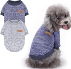 2 Pieces Pet Dog Classic Knitwear Sweater, Fleece Coat for Small,Medium Dogs,Warm Pet Dog Cat Clothes,Soft Puppy Customes for Chihuahua Yorkshire Tzu (Grey Navy,XL)