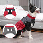 Warm Fleece Dog Coats for Medium Dogs,D-Rings Waterproof Puppy Jacket for Cold Winter,Red XL