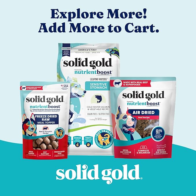 Solid Gold NutrientBoost Meal Toppers for Dogs - High Protein Dog Food Toppers for Dry Food - Grain Free Flavor Enhancer with Vitamins, Minerals & Amino Acids for Gut Health & Immune Support - 1lb