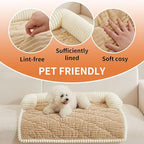 HAOMAIJIA Dog Couch Bed for Large Dogs, Non Slip Pet Couch Covers for Sofa Thick Soft Washable Dog Couch Cover Protector All Seasons Universal Dogs and Cats Bed Mat (Khaki, Large)