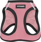 Best Pet Supplies Voyager Step-in Air Harness - All Weather Mesh, Reflective, No Pull Harness for Dogs, Cats - Secure with Hook & Loop Fastener, Buckle, Double D-Rings - Pink/Black Trim, XXXS
