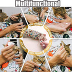 27.6'' Cat Grooming Wrap Cat Wrap for Cutting Nails, Anti-Escape Cat Restraint Wraps for Medicine Nail Clipping Ear Cleaning, Self-Adherent Cat Swaddle Wrap with Nail Clipper - Within 15lbs