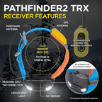 Dogtra Pathfinder 2 TRX Additional Receiver Only Dog GPS Tracker LED Light Blue Collar SmartWatch Compatible Rechargeable Waterproof Free Offline Maps No Monthly Subscription Smartphone Required