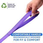 Pawtitas 6 FT Recycled Dog Leash with Reflective Stitched Thread - Purple 6 ft Leash Made from Plastic Bottles Collected from Oceans