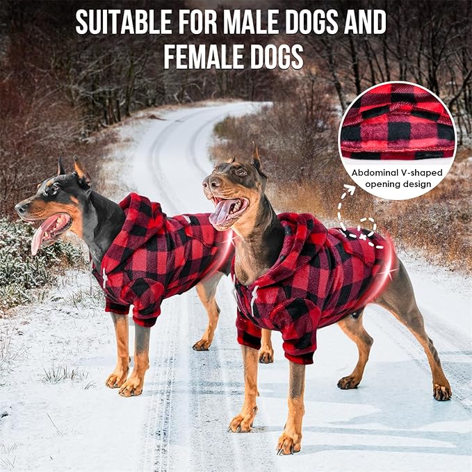 SlowTon Dog Hoodie Tie Dye - Warm Dog Sweater Hoodies with Pocket, Fall Winter Dogs Coat Jacket Pet Outfit Puppy Hooded Sweatshirt Clothes for Small Medium Large Dogs Boy Girl (Red, L)