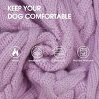 IECOii XL Dog Sweater Dress for Large Dogs Girl, Cable Knit Winter Dress for Female Dogs, Purple,XLarge, Soft Girl Dog Sweater with Tartan Plaid Skirt Cute Turtleneck Knitwear for Cold Weather