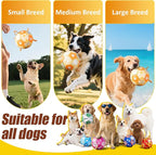 Size 2 Dog Soccer Ball with Straps Durable Training Ball for Pets Interactive Outdoor Dog Toy, Orange & Yellow, Eye-Catching Paw and Bones Design, for Small & Medium Puppie