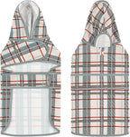 Dog Raincoat for Medium Dogs Waterproof Hooded Rain Jacket with Reflective Strips Leash Hole & Poncho Adjustable Fit (Plaid,L)