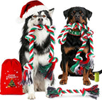 Christmas Heavy Duty Dog Toy for Aggressive Chewers – Tough Chew Toys for Large Dogs, Ideal for Tug-of-War & Teeth Cleaning, with 3 Rope Toys & 2 Dog Supplies