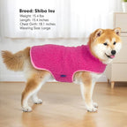 cyeollo Warm Dog Coat Sherpa Dog Winter Coat, Reversible Fleece Dogs Jackets Sweater Vest for Small Medium Dogs Male with Leash Hole, Soft Cold Weather Pet Clothes, Fuchsia XL